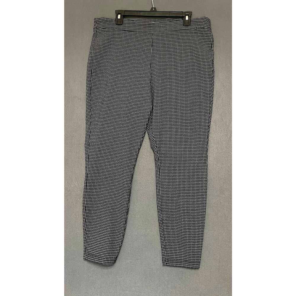 Nanette Lepore‎ black-and-white micro-check pants sz XL sophisticated modern